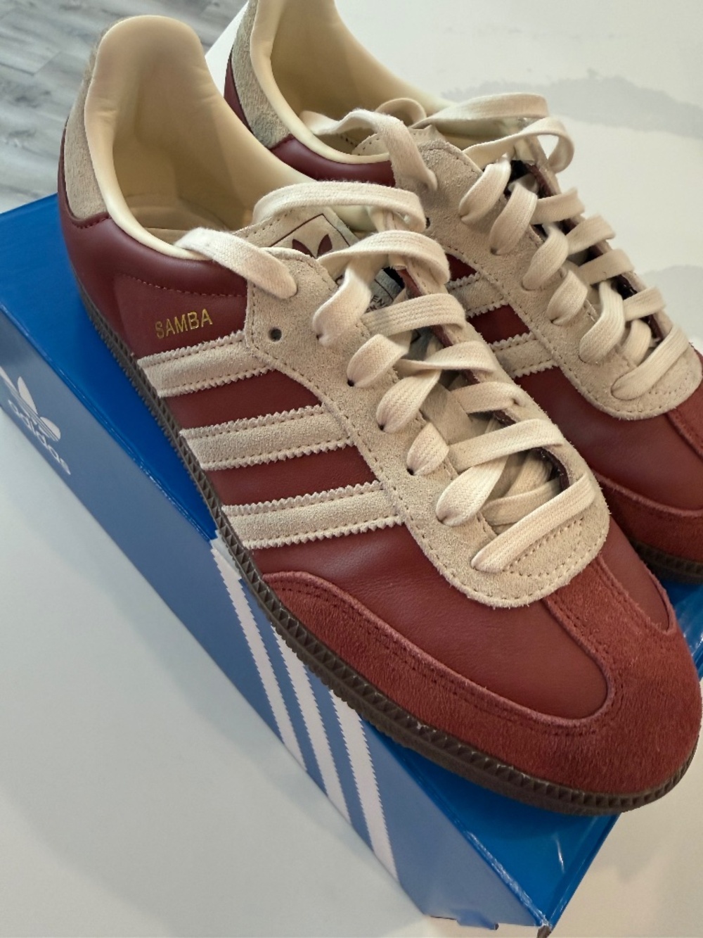Adidas Samba OG Burgundy/Cream/Gum Women's 8.5 EU 42 Excellent Condition